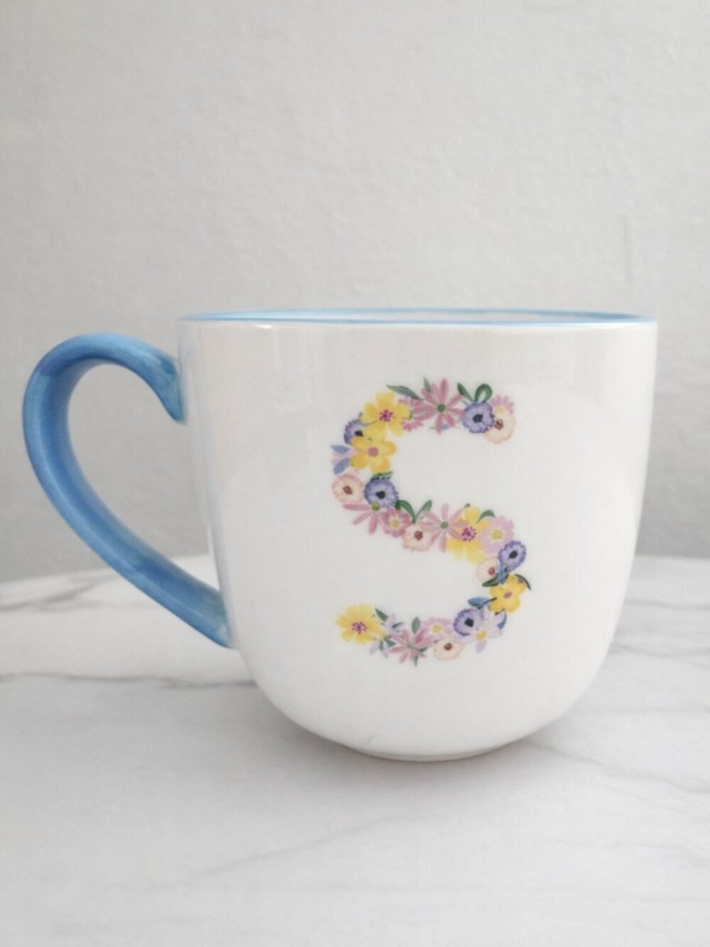 Tesco Kasha Initial "S" Floral Coffee Tea Mug